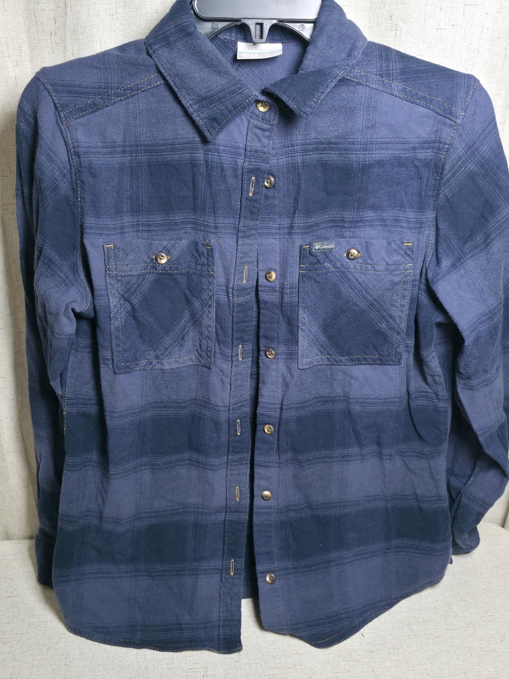 Columbia Navy Plaid Button-Down Shirt